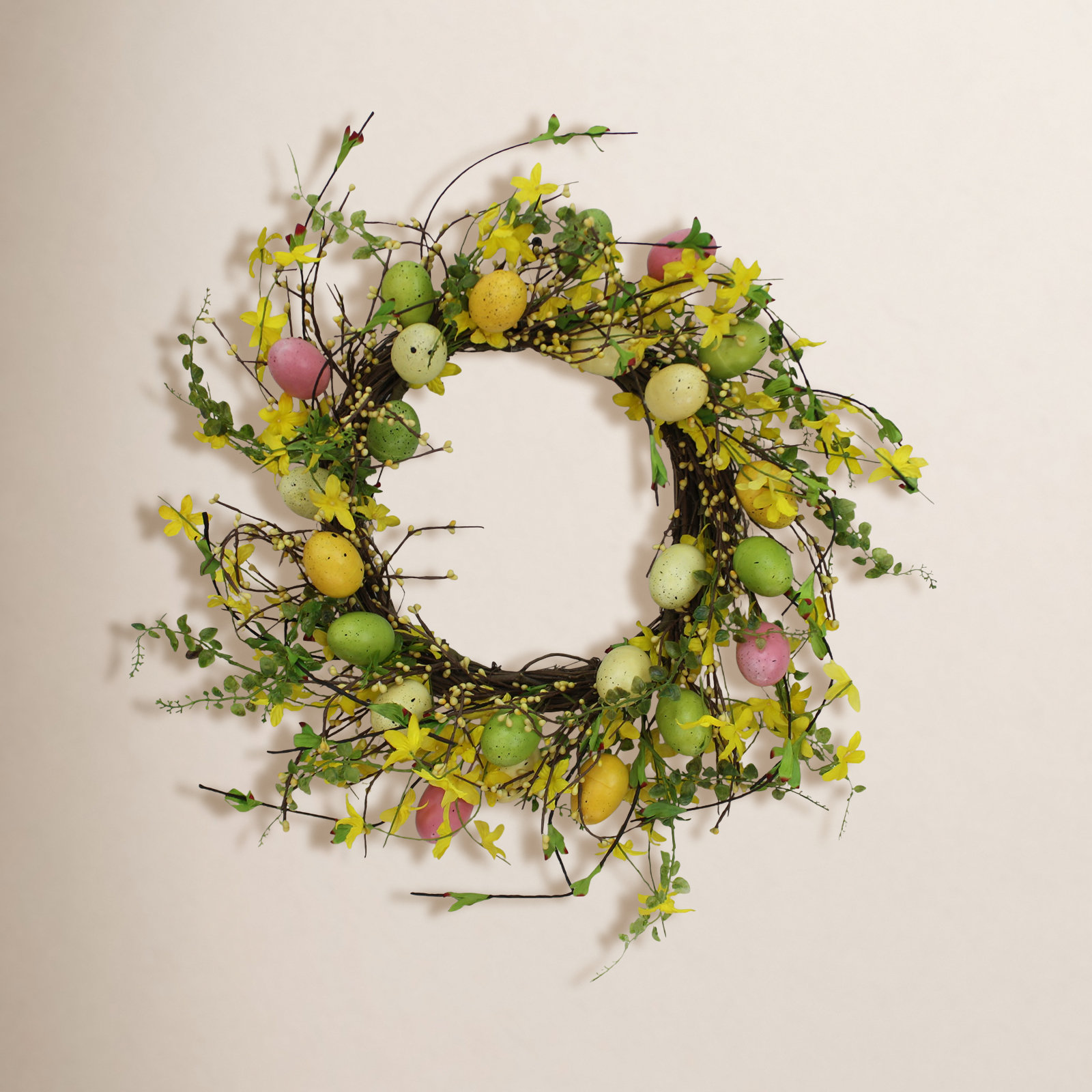 20'' Easter Handcrafted Faux Mixed Assortment Wreath