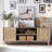 Linets Natural Rattan TV Stand,TV Console Table With Adjustable Shelves For TVs Up 75"-1719503496