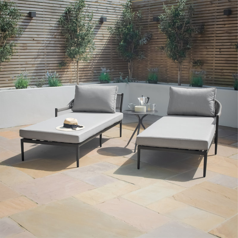 Ondrasek 170cm Long Sunlounger with Cushions