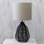 Lampe de table de table de table 21 po de haut avec bordure en papier et rotin d'inspiration côtière Boho-590826240-590826247