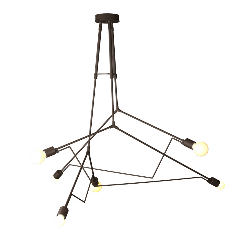 Lustre d'extérieur 6 lumières Divergence, Bronze côtier, 42.8" - 54.3"