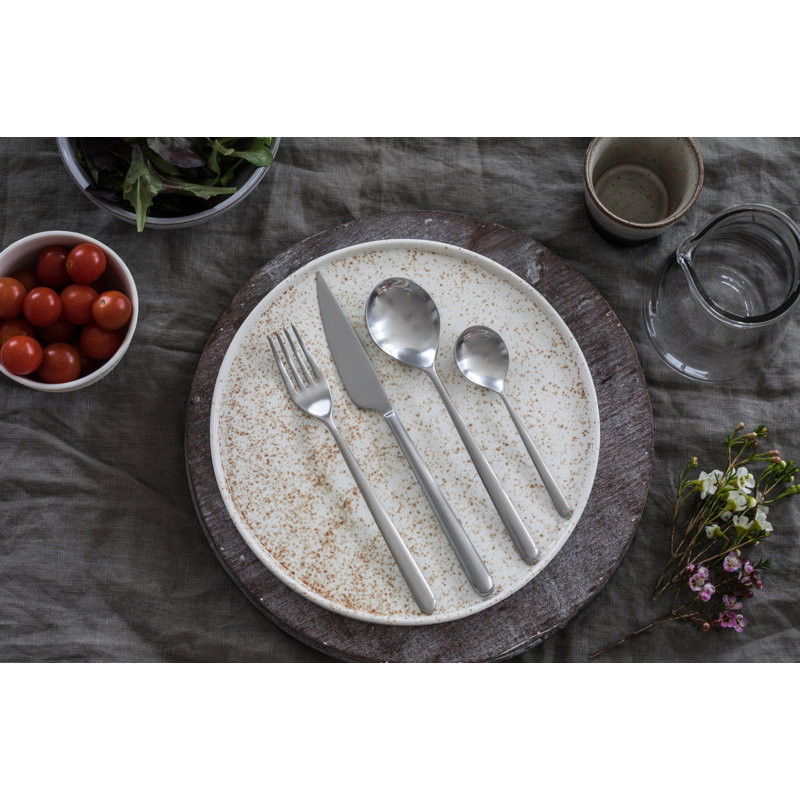 Linea Stainless Steel Flatware - Set of 5, Ice Silver