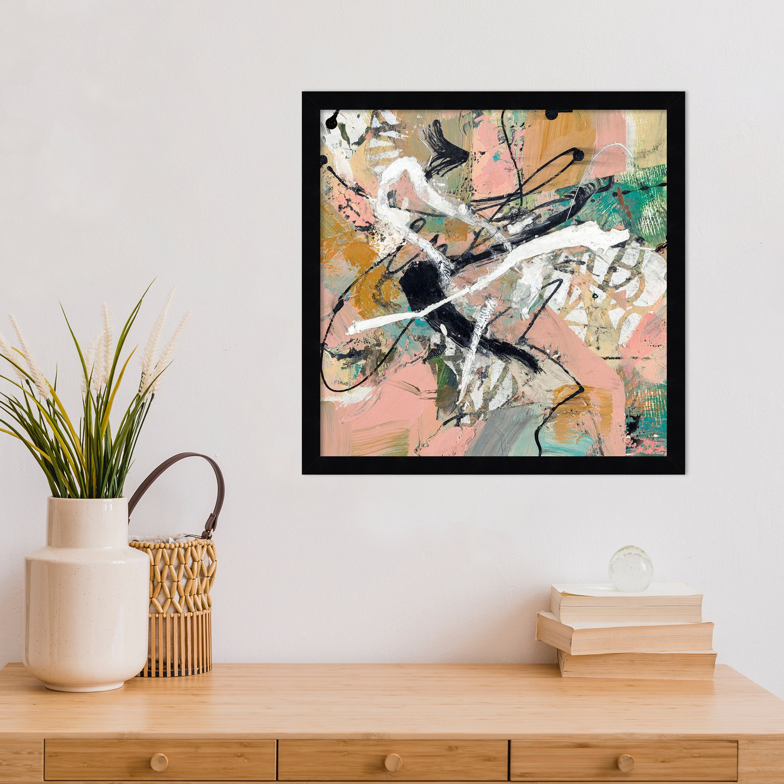 Sutter "Fluid" Print by Suzanne McCourt, 17" H x 17" W, Black