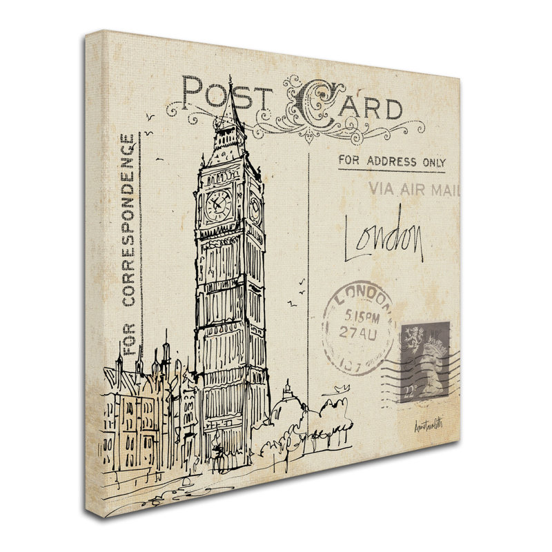 Ladzi «Post card Sketches II» par Anne Tavoletti, impression sur toile tendue, H 18 po x l 18 po x P 2 po
