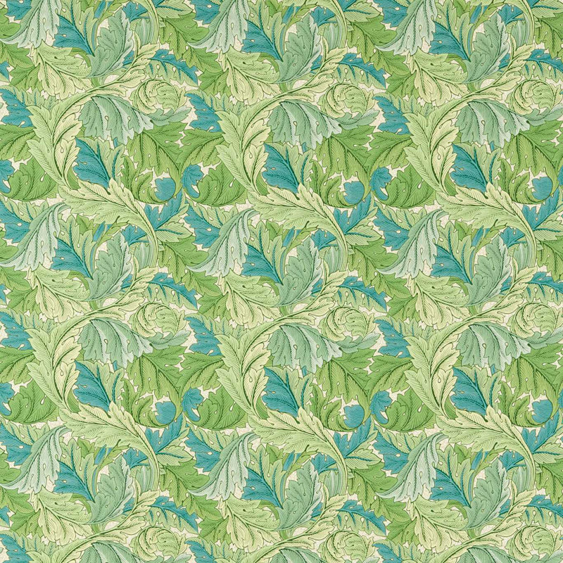 Acanthus Fabric, Nettle/Sky Blue