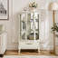 Vitrine éclairée avec tablettes ajustables et tiroir pour un rangement et une organisation élégants des objets de collection-1817358503