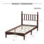 Lit plateforme simple en bois rétro avec tête de lit en forme de gourde, structure en bois massif au fini noyer, aucun sommier requis