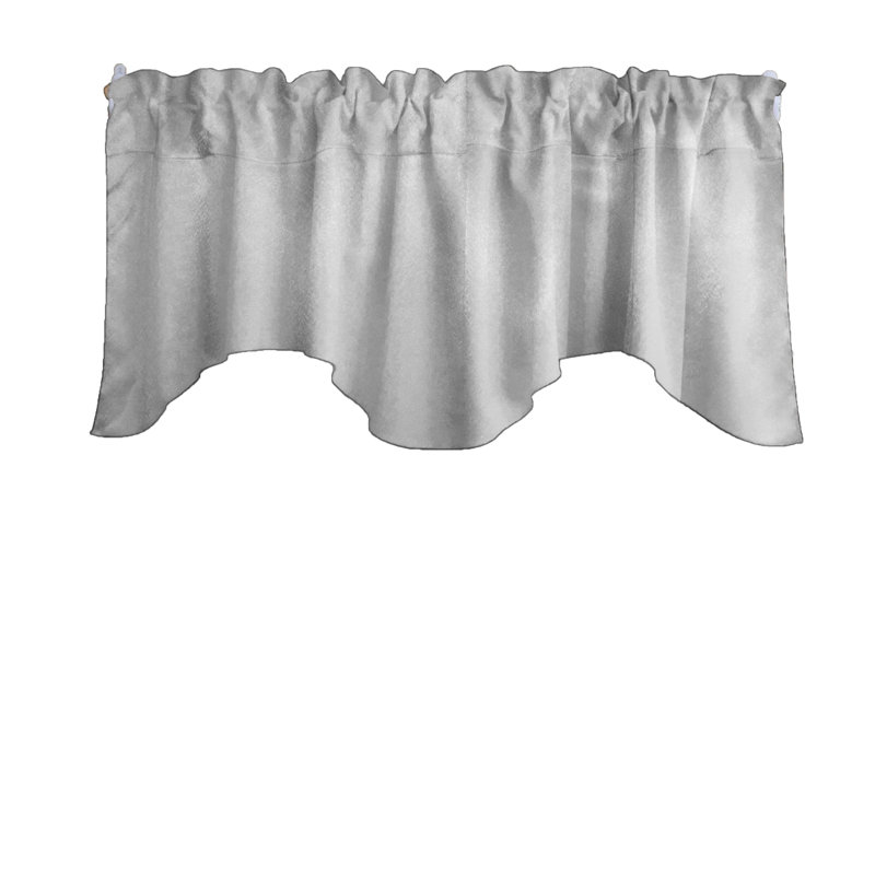 Solid Colour Scalloped Window Valance, Silver