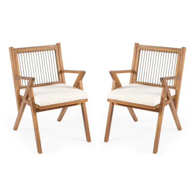Chaise de patio avec coussin (ensemble de 2)