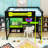 Full Loft Bed With Light Strips, USB Ports, Desk, Shelves And Pegboard-482751462