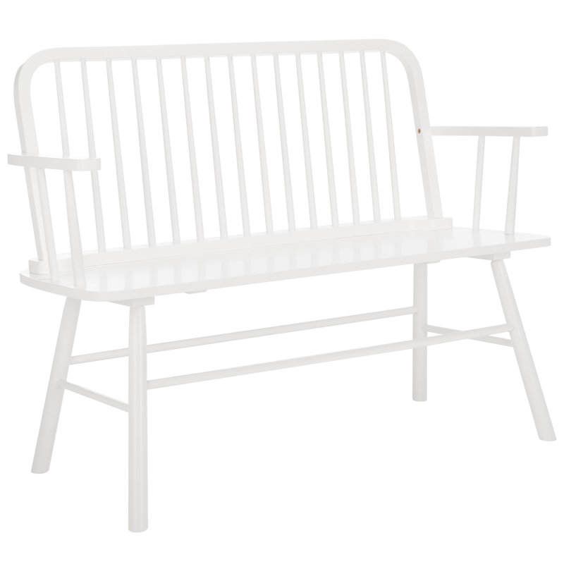 Banc en bois massif Sireen, Blanc