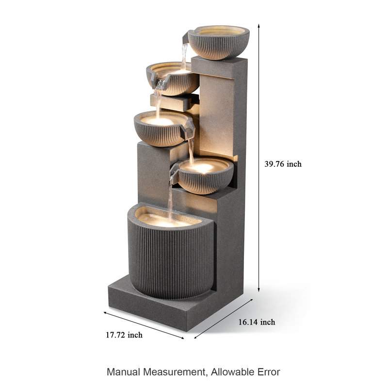 Fontaine d'extérieur 39,76 po H 5 niveaux, 39.76"
