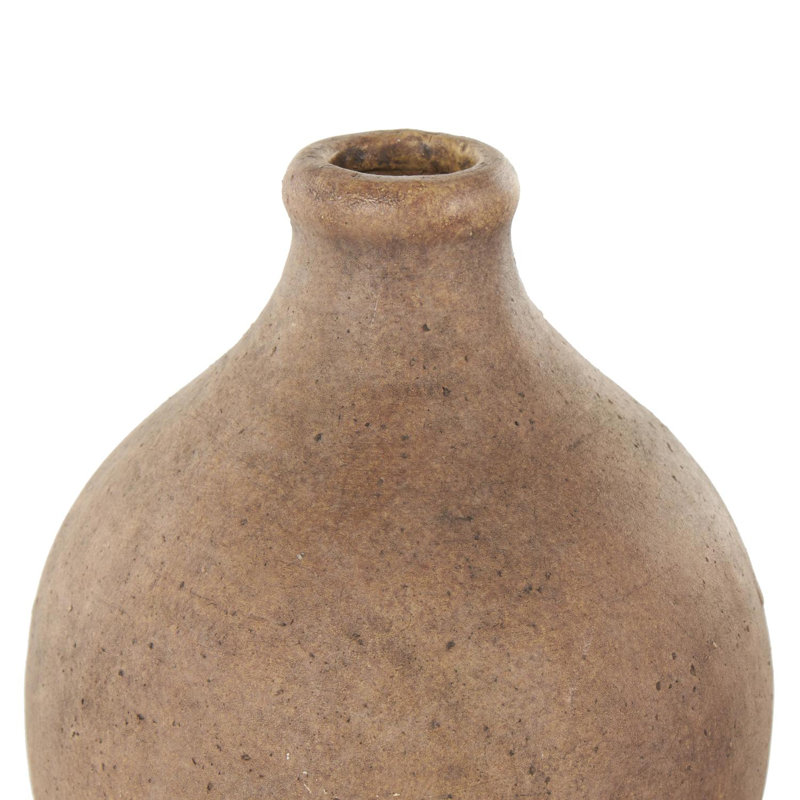 Bentley Brown Ceramic Antique Style Textured Vase Set
