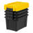 Iris 20 Qt./5 Gal. Heavy-duty Stackable Storage Tote in Black with Yellow Lid