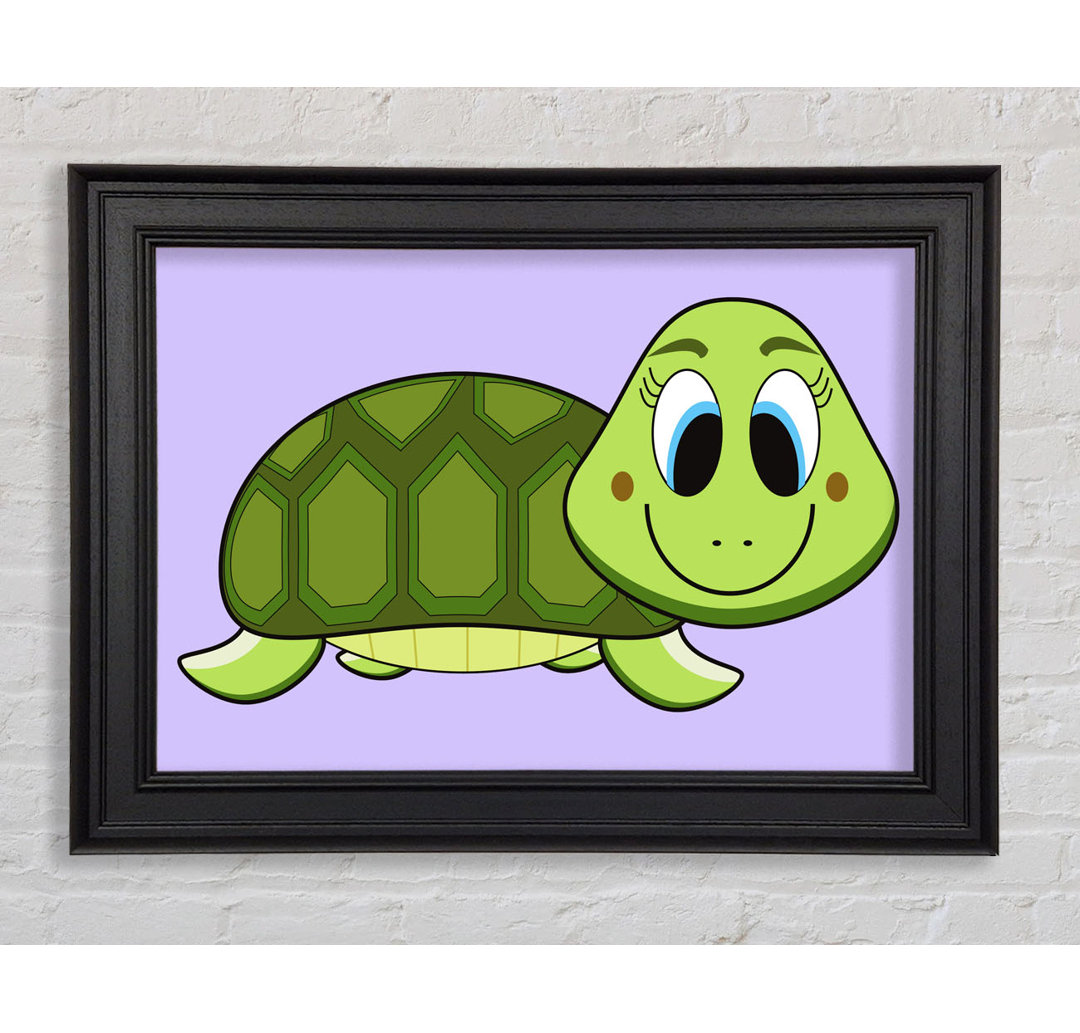 Happy Turtle Lilac - Bilderrahmen Kunstdrucke