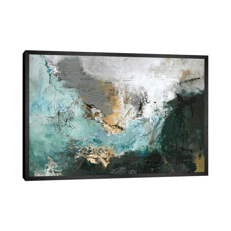 Arctic Green - Painting on Canvas, 66.04 cm H x 45.72 cm W, Black Framed