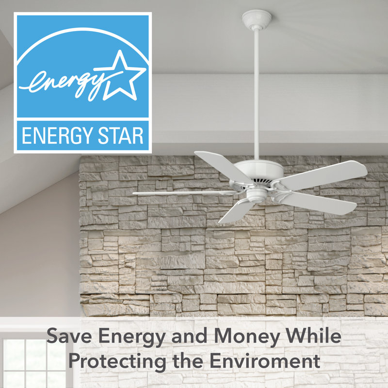 54" Panama Ceiling Fan And Handheld Remote, Snow White