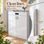 80cm White High Gloss Shoe Cabinet, Slim 30cm Deep, Motion Sensor LED and Deodoriser