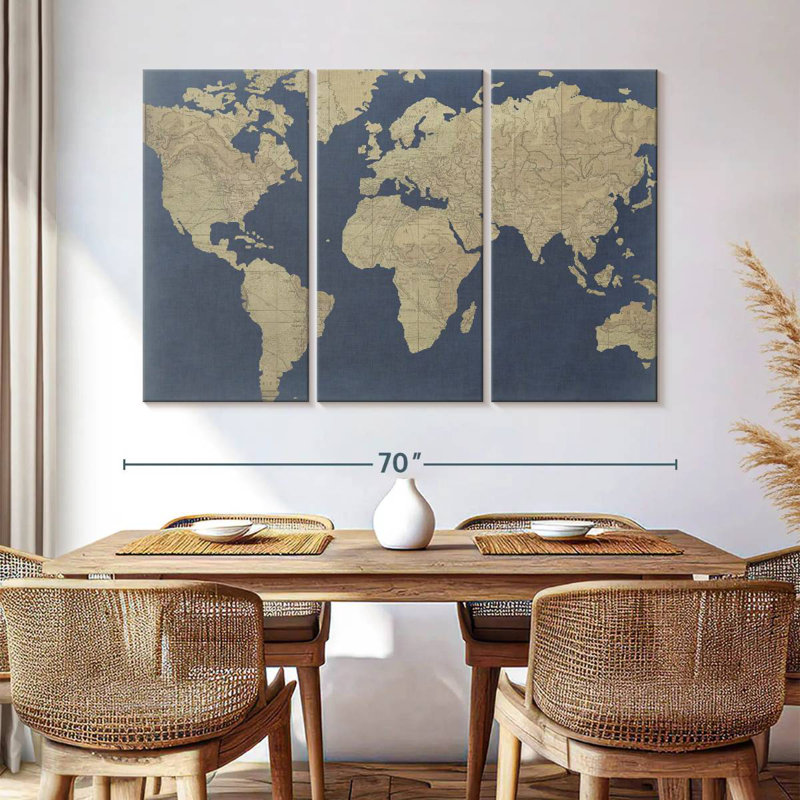 Aliaz Linen Map I, 42" H x 65" W