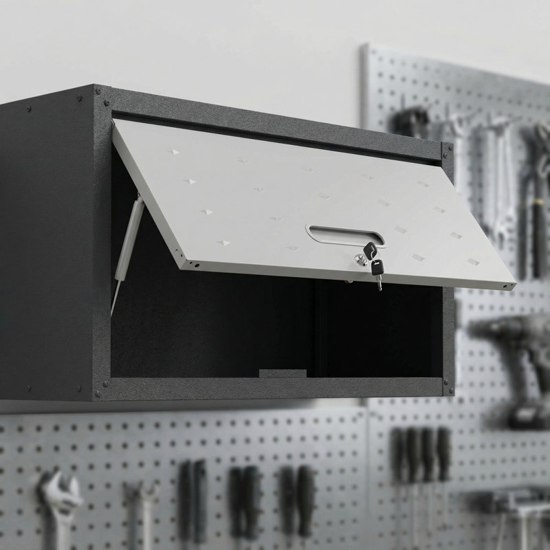 Heavy-Duty Metal Wall-Mounted Tool Storage Cabinet, Garage Storage Cabinet, Suitable For Garages/Workshops, Gray