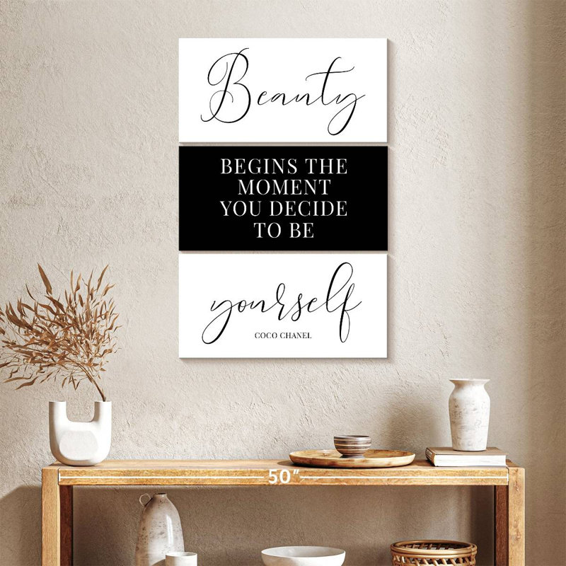 «Where Beauty Begins», reproduction sur toile, H 24 po x l 38 po x P 1,25 po