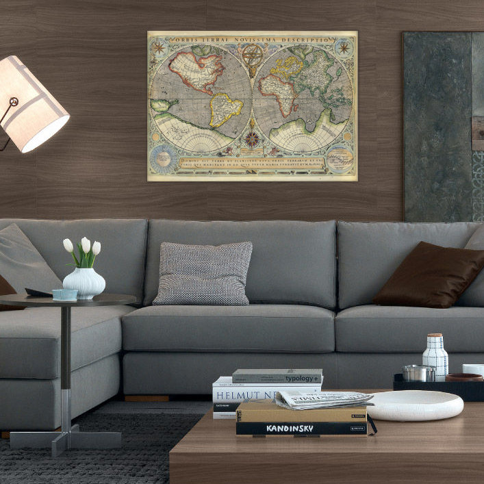 'World Map 2' Graphic Art, 72cm H x 100cm W x 1.8cm D