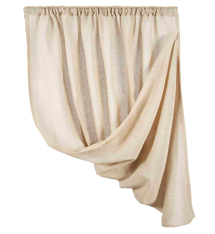 Rideau simple en coton Estanislao, l 40 po x L 63 po, Crème