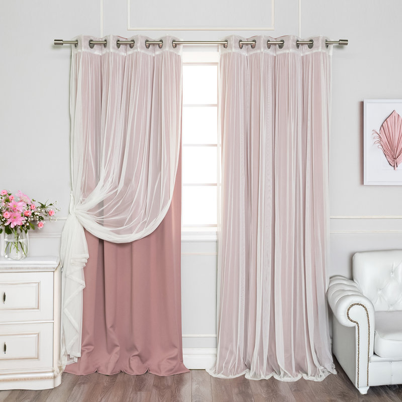 Panneau coulissant en polyester Natascha, l 52" x L 84", Mauve