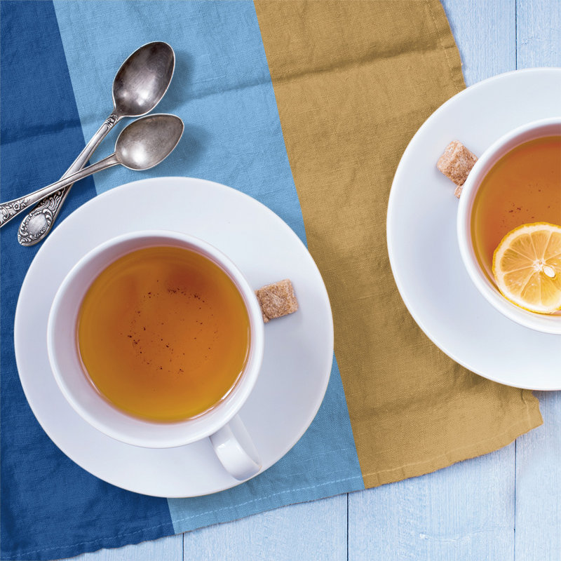 Stripe Tea Towel Kitchen Towel, Poly Twill, Blue/Powder Blue/Gold Baseball