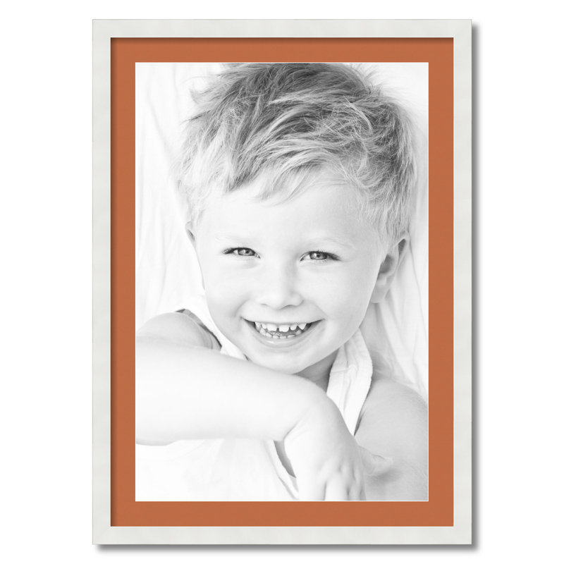 Cadre pour photo 20 po x 30 po blanc mat, Rouge-orange
