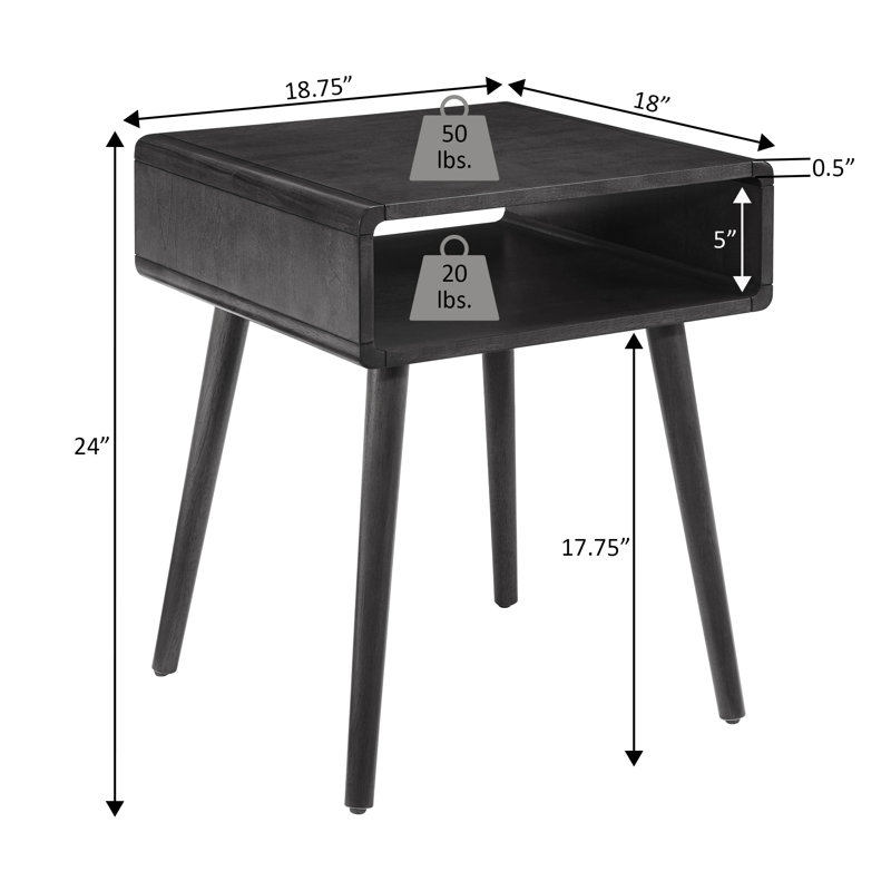 Table de bout avec tablette Kays, Acajou