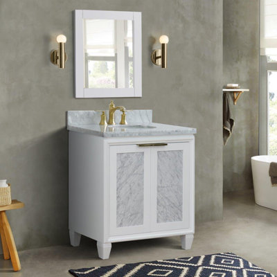 Schreck 31'' Single Bathroom Vanity with Carrara Marble Top