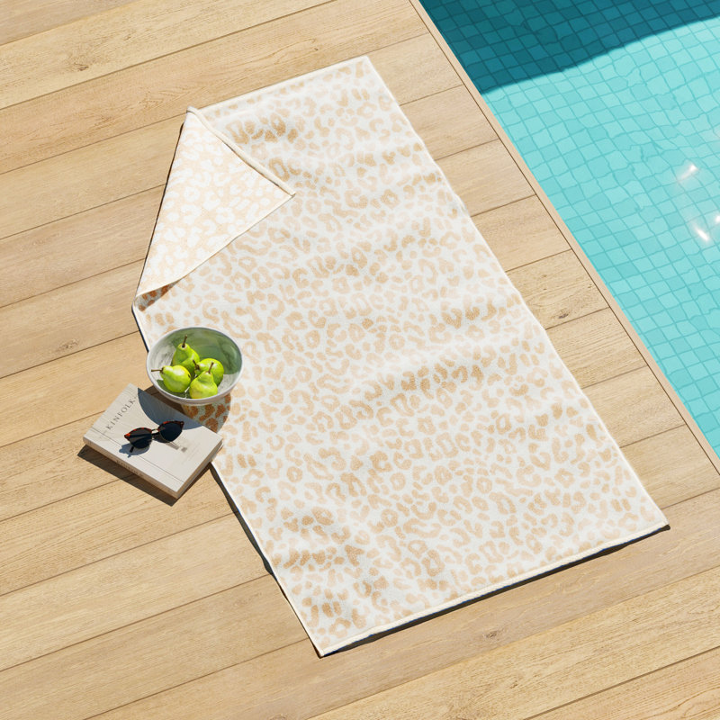 Serviettes de plage 100% jacquard 100% coton, Léopard