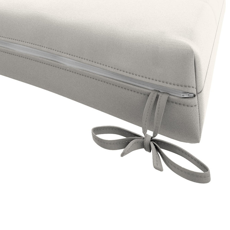  Chair Pad Cushion Set Of 2, 18" X 18" X 2.5", Premium Memory Foam Core With Waterfall Edge, Solstice Olefin, Patio Cushion For Outdoor Chairs