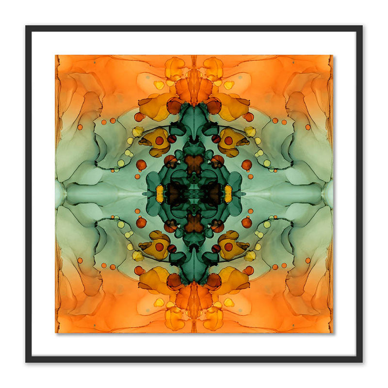 Kaleidoscope 5 Print by Julie Pelaez, Black, 40" H x 40" W x 2.5" D