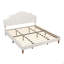 Lit plateforme tapissier très grand avec tête de lit ajustable, rembourrage en tissu de lin-26098129