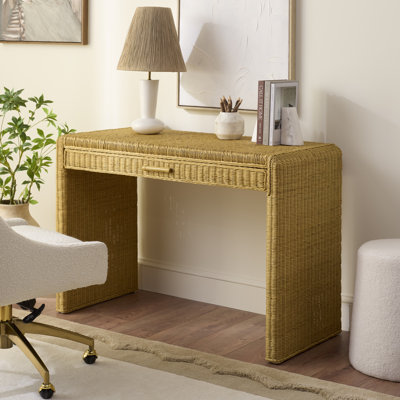 Malini 1 Drawer Rattan Desk