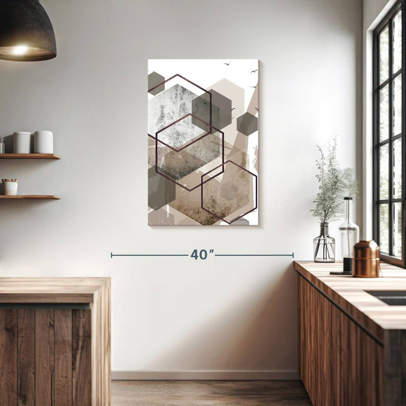 Avery Hexagons Beige III, 36" H x 24" W