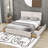 Upholstered Platform Bed with Headboard and 4 Drawers-527696043