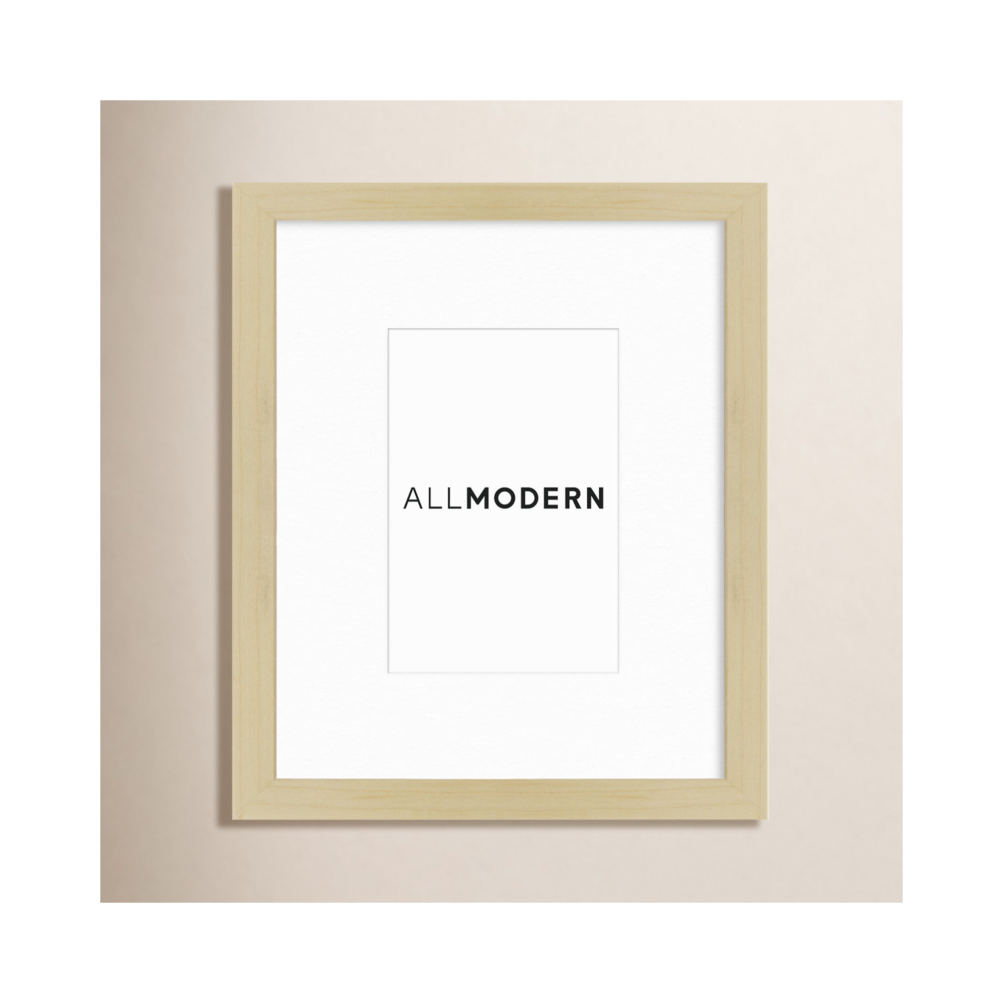Capullo Wood Matte Picture Frame with Mat, White Maple, 16" x 20", 8" x 10"