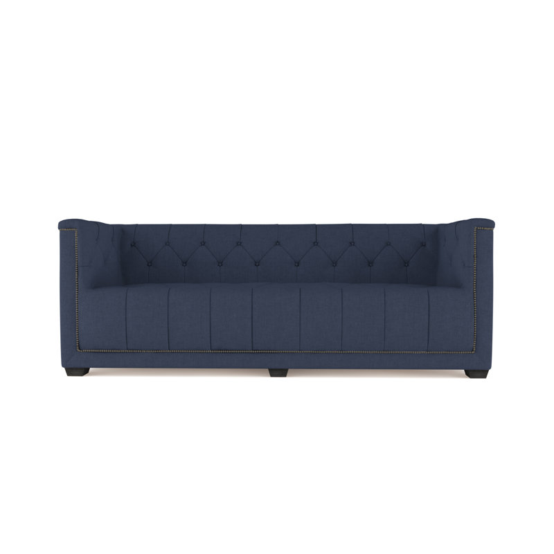 Velvet Sofa, Chocolate Genuine Leather, 84"