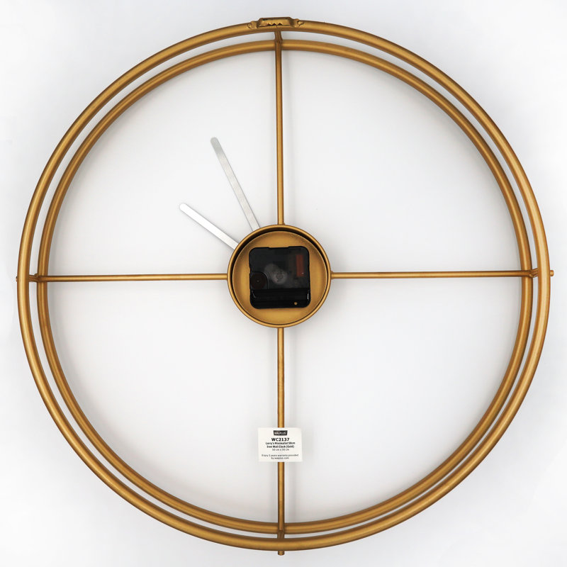 Ashcraft Larry's Minimalist Iron Wall Clock - 50 cm / 19.7 in, Gold