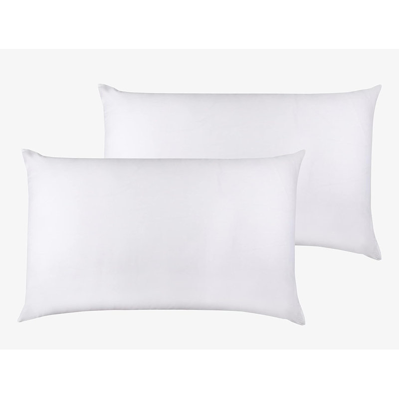 Housse de coussin 100% satin de coton 300 fils, Très grand, Blanc