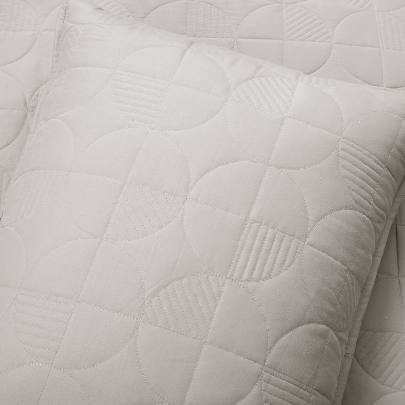 Quenby Gray Standard Cotton Reversible 3 Piece Quilt Set, King Quilt + 2 Shams