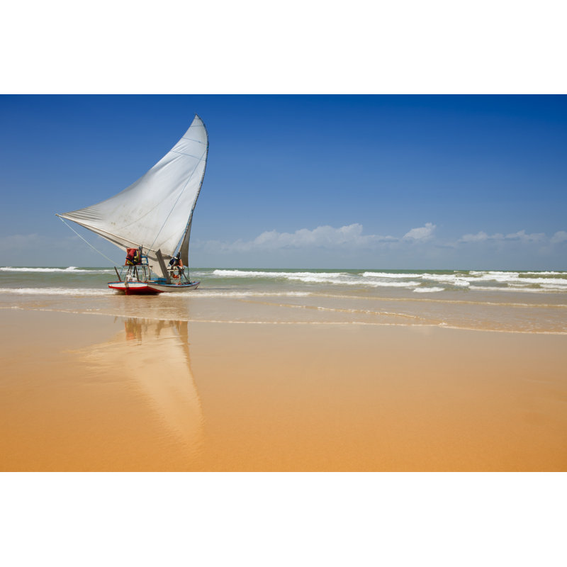 Jangada Sail Boat by Brasil2 - No Frame Print on Canvas, 61cm H x 91cm W