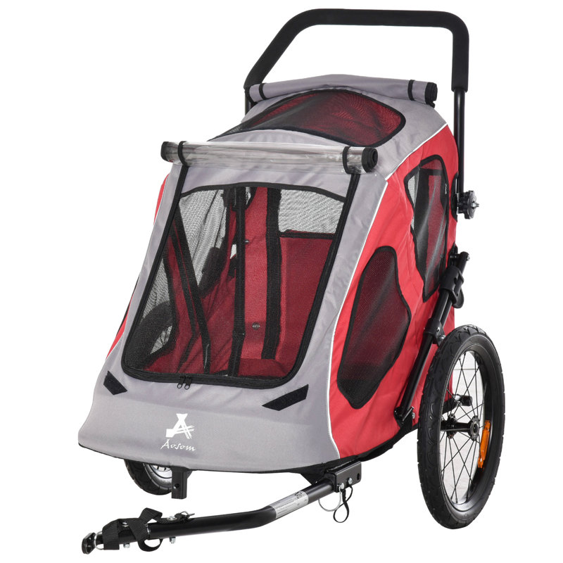 Poussette standard pliante, Rouge/gris