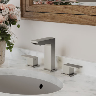 Widespread Bathroom Faucet 3 Hole, 2-handle Bathroom Sink Faucet with Drain Assembly