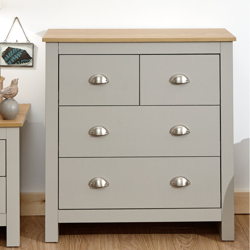 Gia 79cm W 4 - Drawer Chest of Drawers, Grey