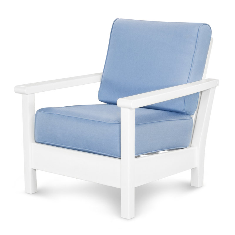 Chaise à assise profonde Harbor, Blanc, Naturel