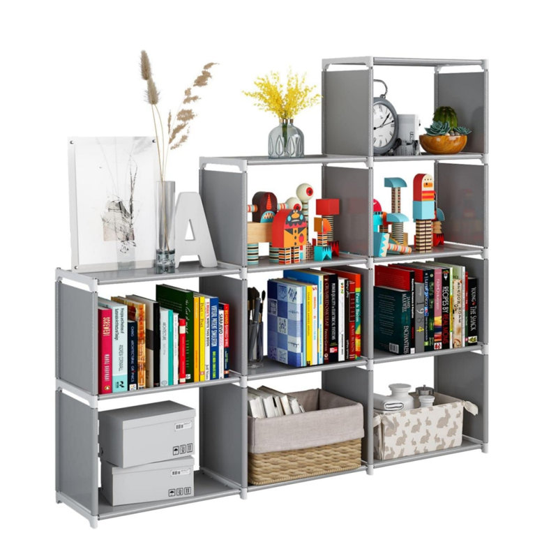 Bookshelf Cube Storage Shelf Rack Organizer Bookcase Diy Livingroom Home Office, (2 Shelves) 24.4"H x 16.1"W x 11.4"D